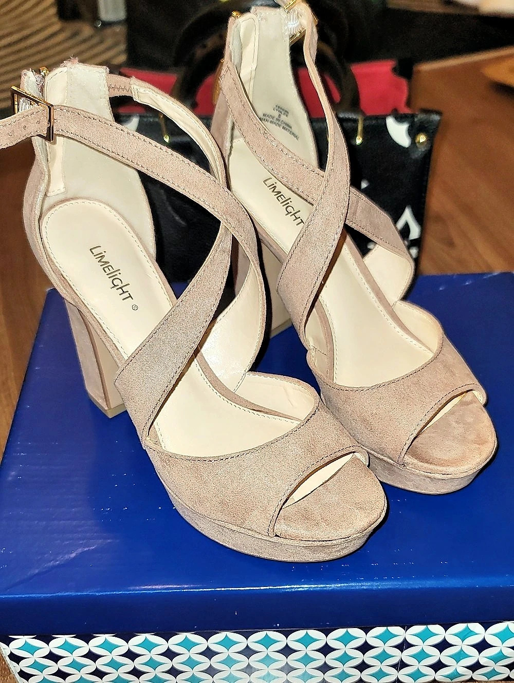 LimeLight Lynlee Platform Heels in Blush US 6